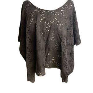 #512 LOVE SAM Oversized Eyelet Crop Top
